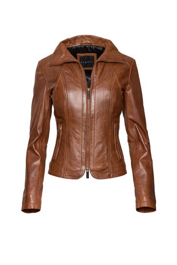 BUGATTI Lederjacke cognac