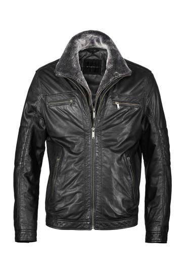 BUGATTI Lederjacke BUHEAVEN Schwarz