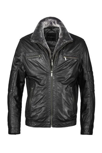 BUGATTI Lederjacke BUHEAVEN Schwarz