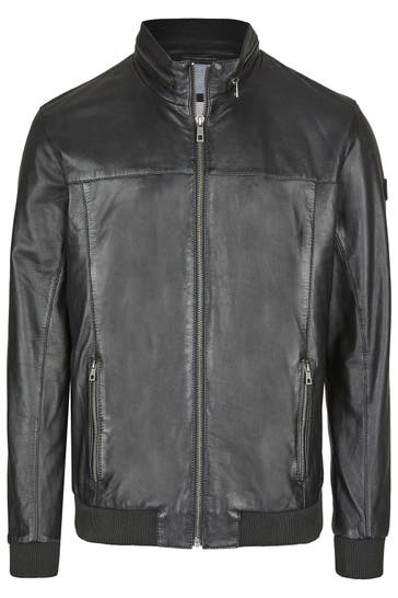 BUGATTI Lederjacke BUFABIANO Schwarz