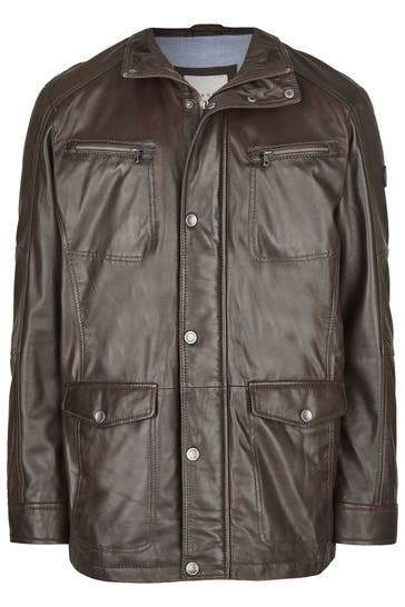 BUGATTI Lederjacke BUDAVID dunkelbraun