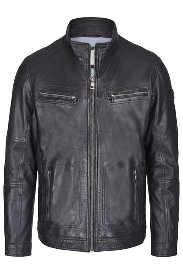 BUGATTI Lederjacke BUFIDELIO Schwarz