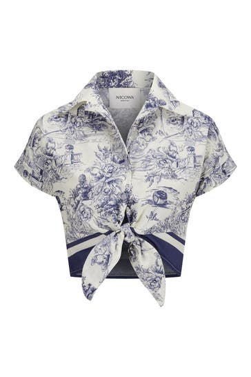 NICOWA Casual-Bluse PLICALO BLUE