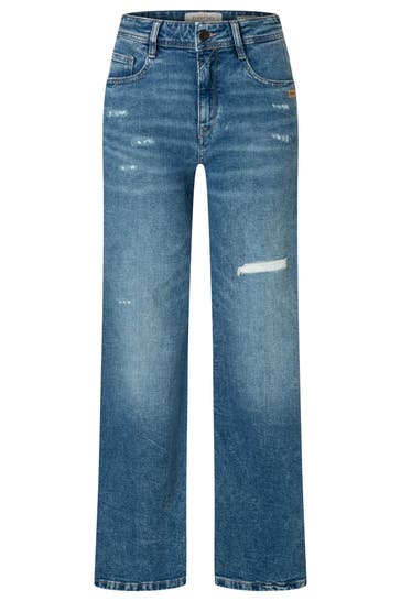 GANG Jeans 94AMELIE WIDE destroyed midblue Straight