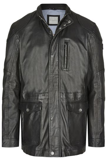 BUGATTI Lederjacke BUANDIAMO Schwarz