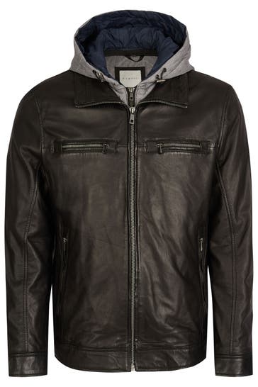 BUGATTI Lederjacke BUAURELINO Schwarz