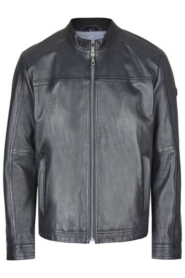 BUGATTI Lederjacke BUALESSIO Dunkelblau