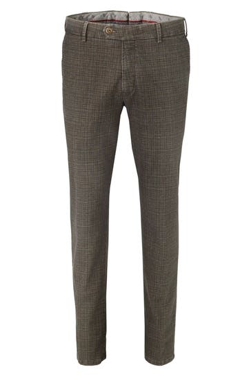 MMX Chino Pepita Check braun Slim