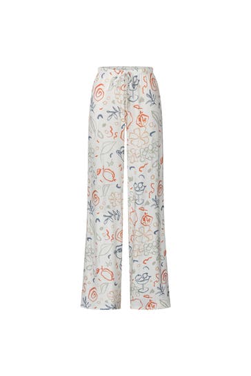 MYJAMA Pyjama Bella long White Artprint