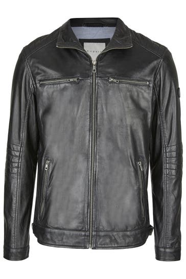 BUGATTI Lederjacke BUBRUNO Schwarz