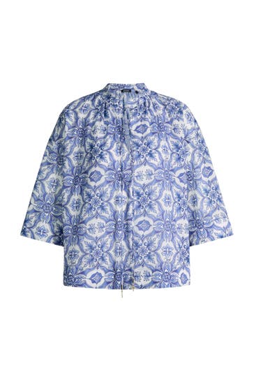 JOOP! Casual-Bluse Beyda weiß/blau gemustert
