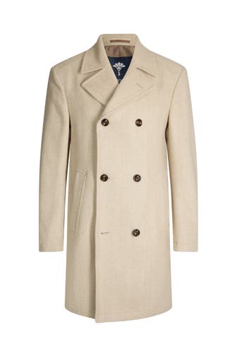 JOOP! Wollmantel Beale hellbeige fischgrat
