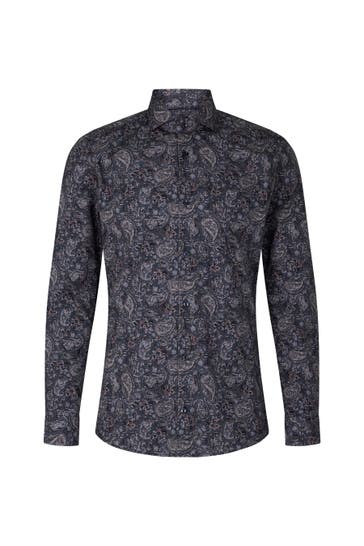 JOOP! Hemd Pares dunkelblau gemustert Slim Fit