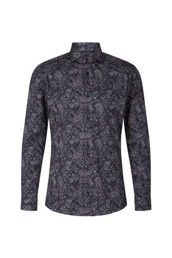 JOOP! Hemd Pares dunkelblau gemustert Slim Fit