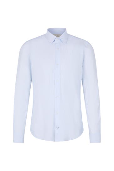 JOOP! Business-Hemd Travel Pit weiß/blau Slim Fit
