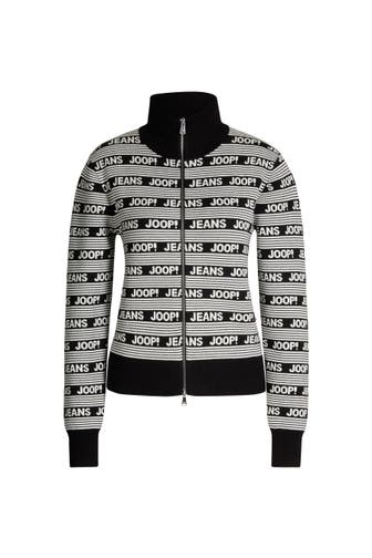 JOOP! Strickjacke Kadri schwarz/weiß gemustert