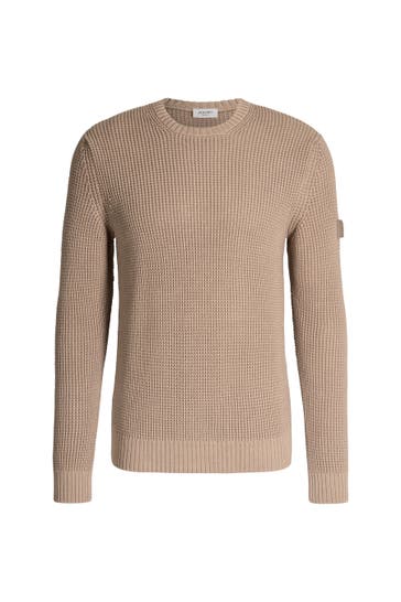 JOOP! Pullover Harono beige gerippt