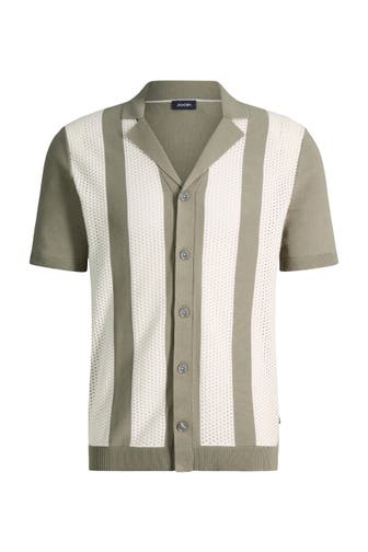 JOOP! Pullover Galvo khaki/ecru gestreift