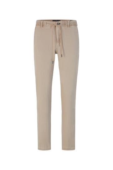 JOOP! Chino Leinen-Mix Chino Maxton in Grau beige Bootcut