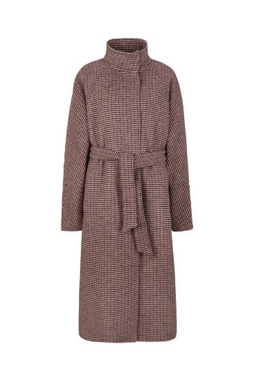 JOOP! Mantel Wool-Blend-Mantel in Ecru-Lila-Braun ecru/lila