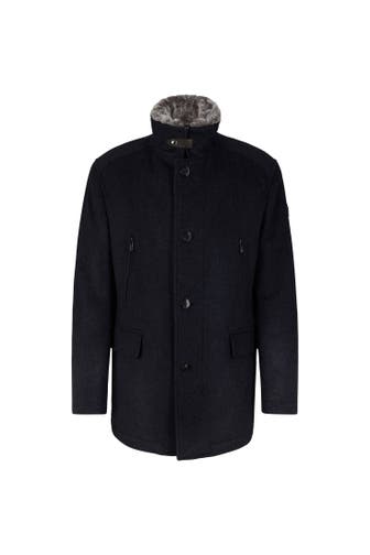 JOOP! Wollmantel Gary navy meliert