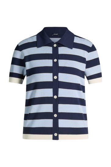 JOOP! Polo-Shirt Kasha navy/hellblau gestreift
