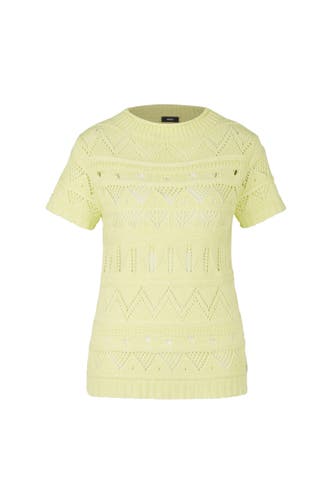 JOOP! Strick-Pullover in Offwhite lemon green