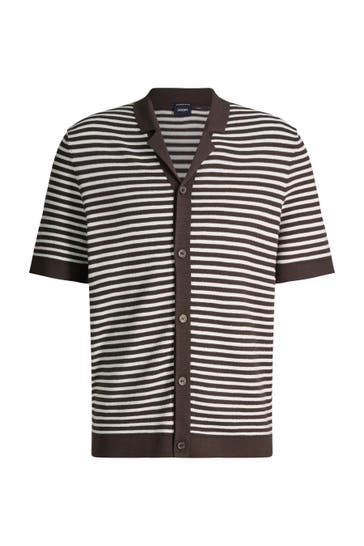 JOOP! Pullover Merlin dunkelbraun gestreift