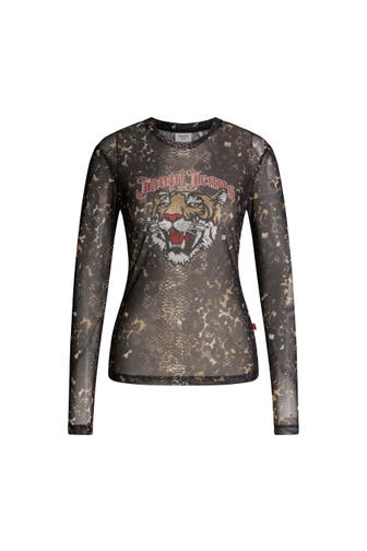JOOP! T-Shirt Tulipa braun/beige gemustert