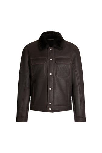 JOOP! Lederjacke Jone dunkelbraun