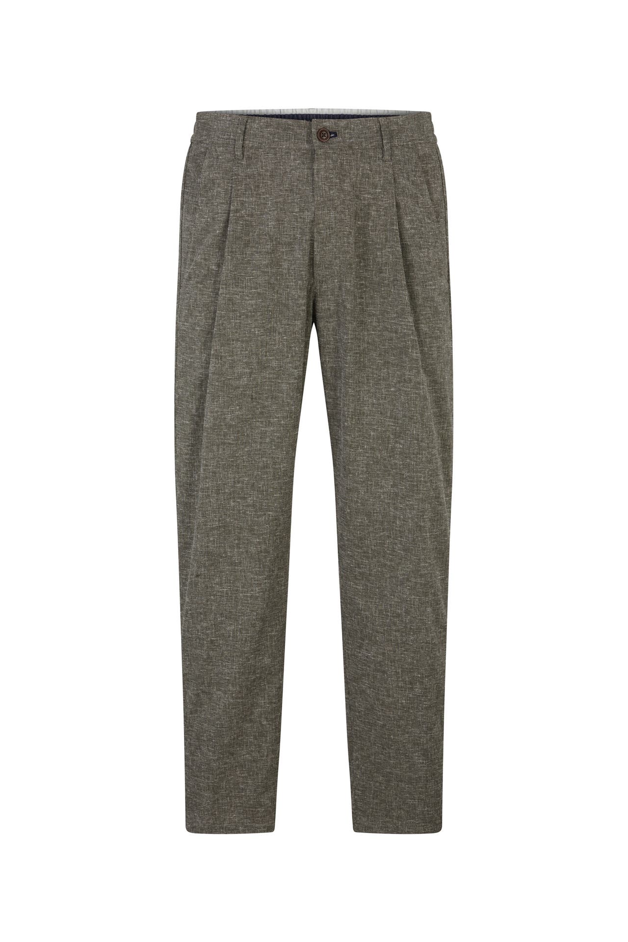 JOOP! Stoffhose Leinenmix-Chino Lead in Hellgrau meliert oliv Loose Fit, Bild 1
