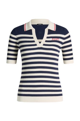 JOOP! Polo-Shirt Kolo navy/creme gestreift