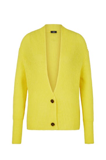 JOOP! Pullover Strickjacke in Camel gelb