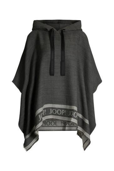 JOOP! Pullover Poncho grau meliert