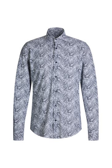 JOOP! Hemd Pai navy/weiß paisley Slim Fit