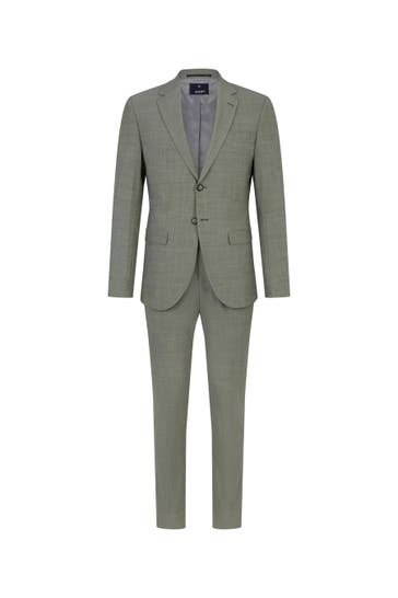 JOOP! Anzug Anzug Damon-Gun in Grau meliert grün Extra Slim Fit