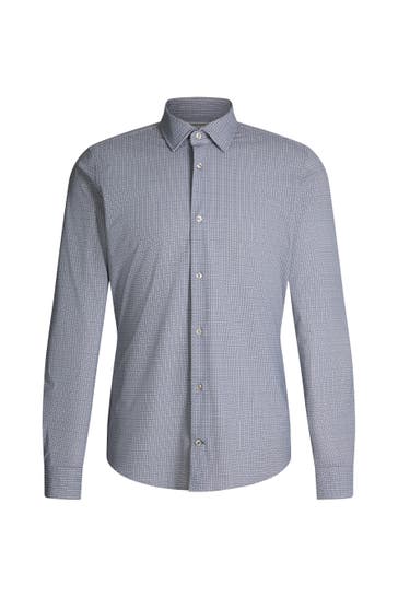 JOOP! Business-Hemd Pit blau gemustert Slim Fit