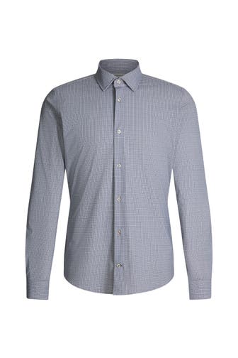 JOOP! Business-Hemd Pit blau gemustert Slim Fit
