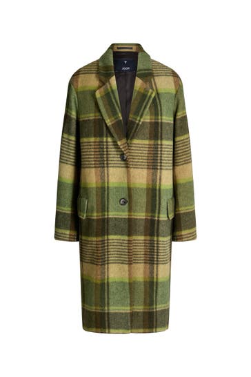 JOOP! Wollmantel Mantel grün gemustert