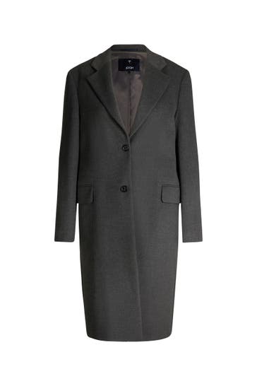 JOOP! Wollmantel Mantel dunkelgrau melange