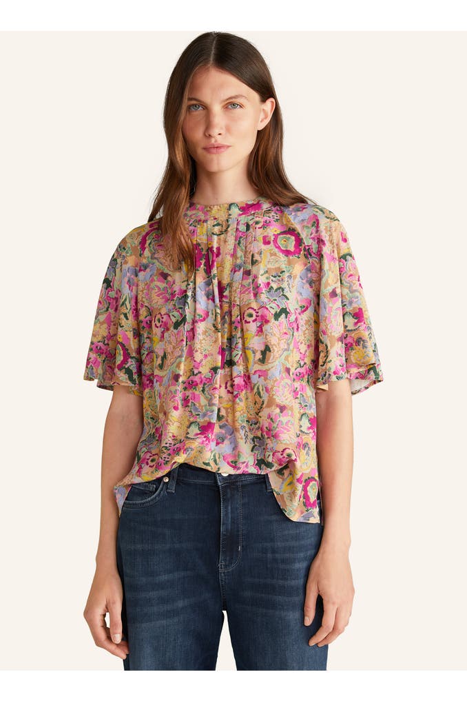 JOOP! Blusenshirt Bluse in Beige/Pink gemustert beige/pink gemustert