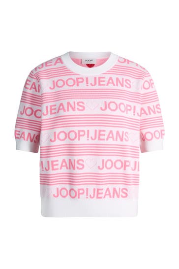 JOOP! Strickshirt Karie rosa/weiß gemustert