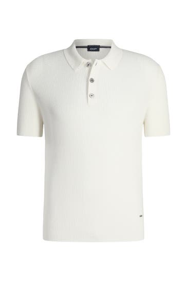 JOOP! Polo-Shirt Willo offwhite gerippt