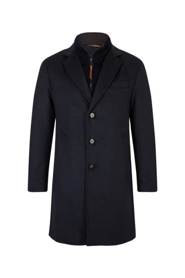 JOOP! - Wollmantel Morris dunkelblau meliert