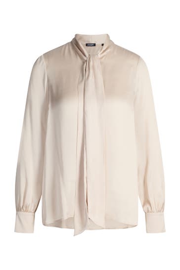 JOOP! Blusenshirt Satinbluse hellbeige