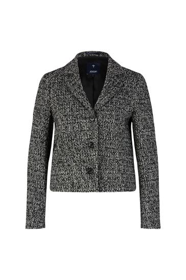 JOOP! Blazer Tweed-Kurz-Blazer in Schwarz/Weiß gemustert schwarz/weiss