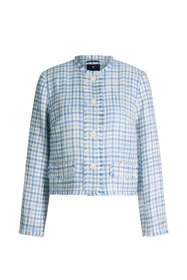 JOOP! Blazer Junela weiß/hellblau kariert