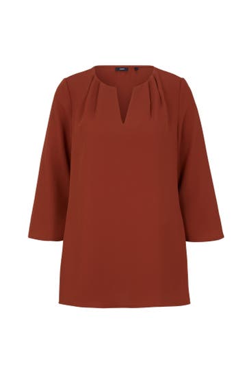 JOOP! Blusenshirt Crêpe-Bluse in Kupferbraun kupferbraun