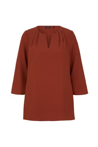 JOOP! Blusenshirt Crêpe-Bluse in Kupferbraun kupferbraun