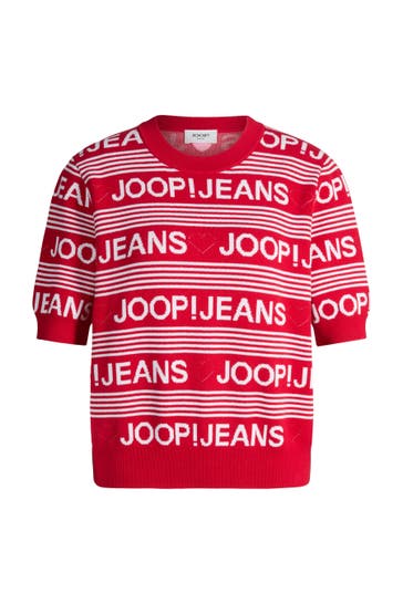 JOOP! Strickshirt Karie rot/weiß gemustert